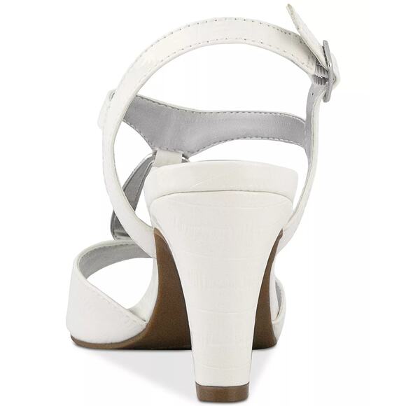 Karen Scott Women White Vegan Leather Danee Classic T-strap Dress Sandals Size 8 - Picture 4 of 6